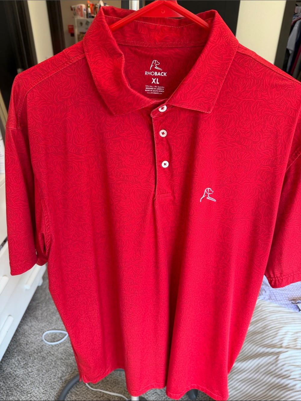 Rhoback Men’s Polo Shirt - Red Tiger